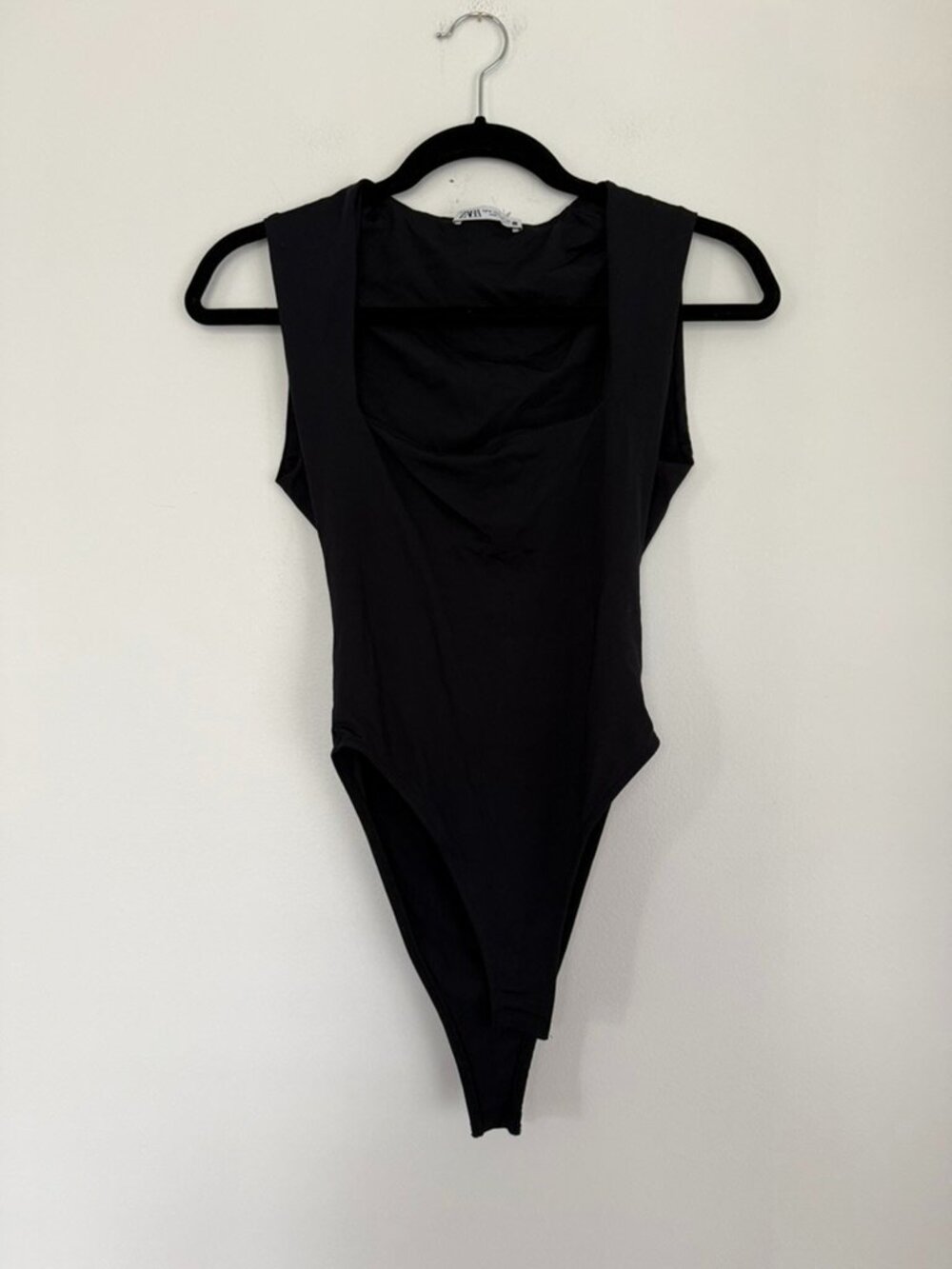 Zara Black Sleeveless Square Neck Bodysuit Size M - Picture 2 of 10